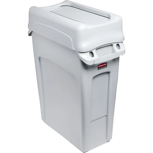 Rubbermaid Zbiralnik surovin SLIM JIM®, prostornina 60 l, nihajni pokrov, sive barve