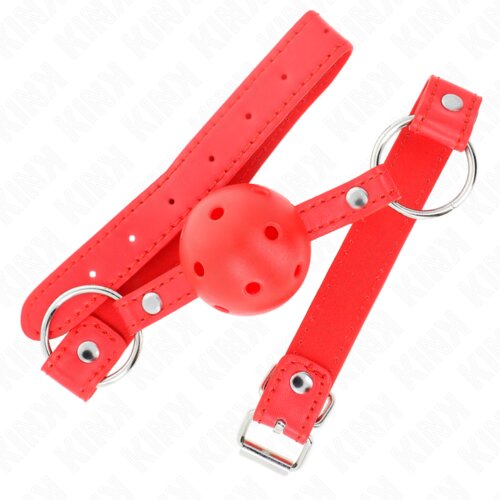 Kink Gag Breathable With Double River Model 1 Red (4,5 Cm) Cene