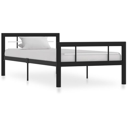  Okvir za krevet crno-bijeli metalni 100 x 200 cm Cijene