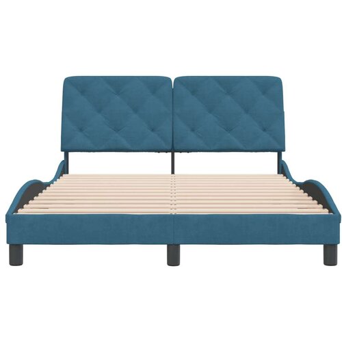 VidaXL Okvir za krevet s uzglavljem plavi 140 x 200 cm bar&amp;scaron;unasti Slike