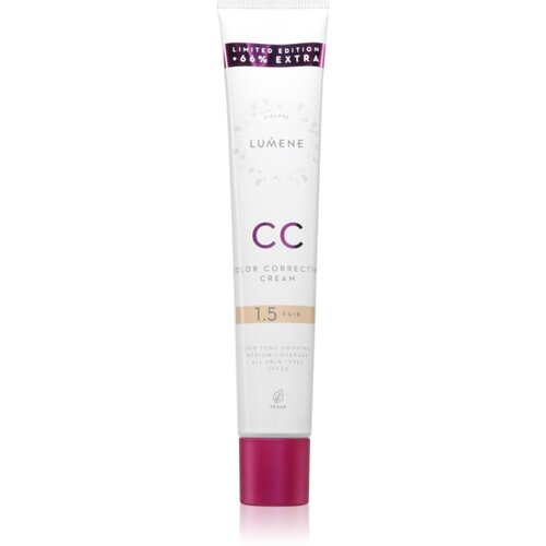 Lumene CC Color Correcting Cream CC krema za poenoten ten kože SPF 20 odtenek 1.5 Fair (Warm) 50 ml Slike