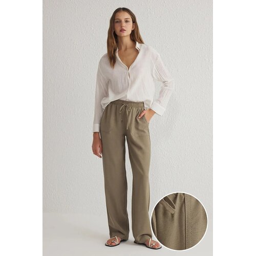 TRENDYOLMILLA Ženske pantalone TWOSS25PL00010, Kaki Cene