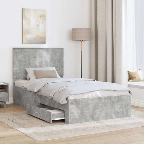  Okvir za krevet s uzglavljem Betonski sivi 100 x 200 cm Slike