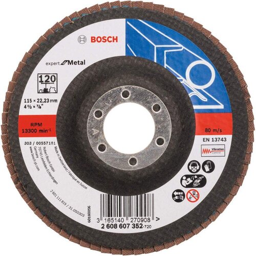 Bosch lamelni brusni disk X551, Expert for Metal Prečnik 115 mm; granulacija 120, kolenasti - 2608607352 Cene