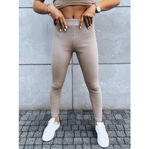 DStreet Spodnie damskie legginsy OLIVE BRANCH beżowe Slike