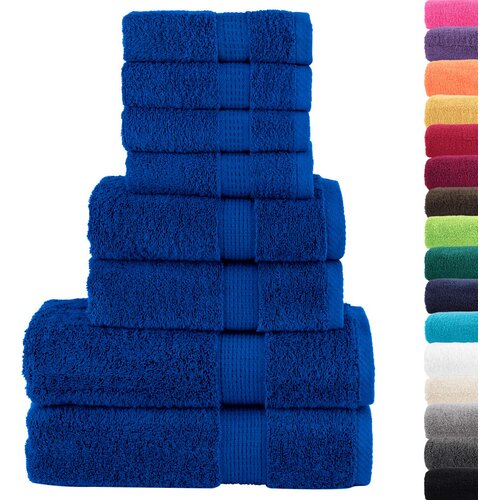  8-dijelni vrhunski set ručnika SOLUND plavi 600 gsm Slike
