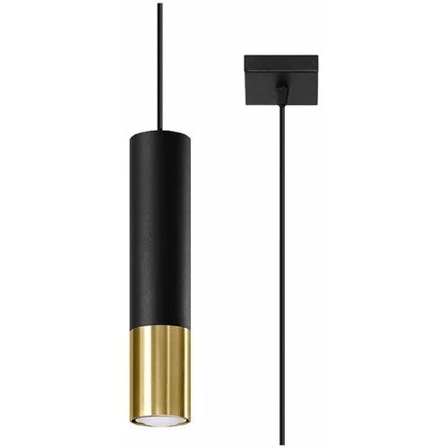 Nice Lamps Viseča svetilka s kovinskim senčnikom v črno-zlati barvi 8x8 cm Longbot - Nice Lamps