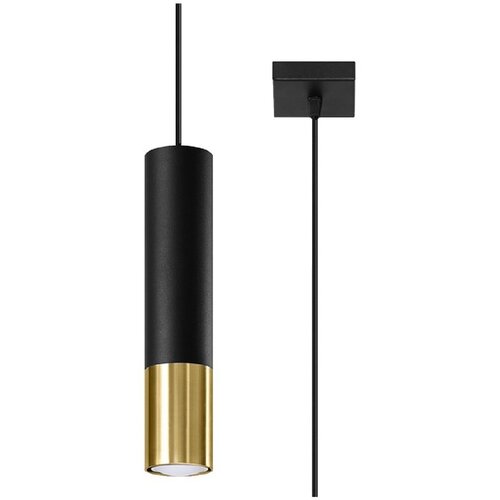 Nice Lamps Visilica s metalnim sjenilom u crno-zlatnoj boji 8x8 cm Longbot - Slike