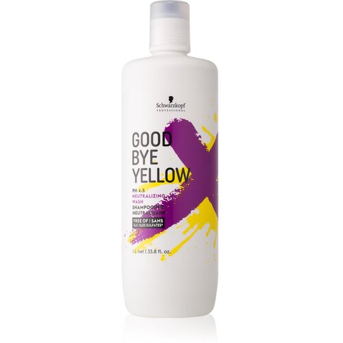 Schwarzkopf Professional Goodbye Yellow &amp;scaron;ampon za neutraliziranje bakrenih tonova za obojenu i kosu s pramenovima 1000 ml Slike