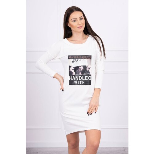 Kesi Dress with print Handle with ecru Slike