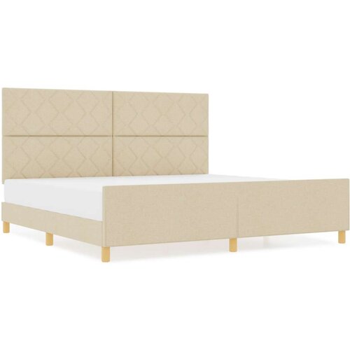 VidaXL okvir za krevet krem 200x200 cm tekstil Slike