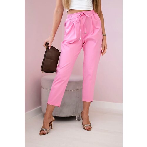 Kesi Włoski Punto trousers tied at the waist pink Cene