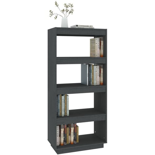  za knjige / pregrada sivi 60x35x135 cm od borovine Slike