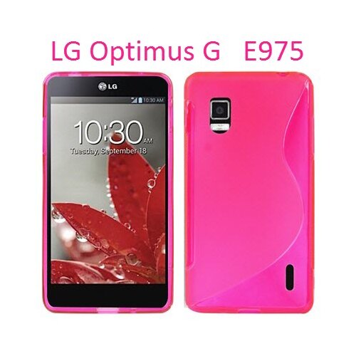  Gumijasti / gel etui S-Line za LG Optimus G E975 - roza Slike