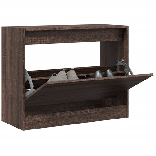  The Living Store Omarica za čevlje rjav hrast 80x34x63 cm inženirski les - Omarica Za Čevlje, (21485540) Cene