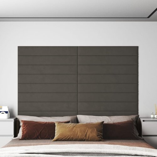 vidaXL Stenski paneli 12 kosov temno sivi 90x15 cm žamet 1,62 m² Cene