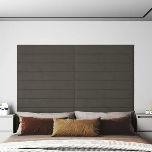 vidaXL zidne ploče 12 kom tamnosive 90 x 15 cm baršunaste 1,62 m²
