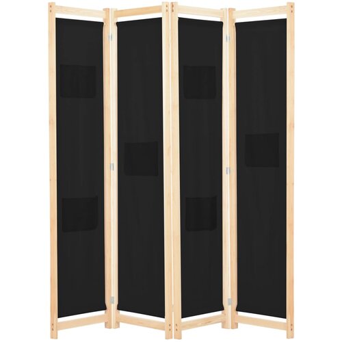 vidaXL Paravan 4-delni 160x170x4 cm črno blago Cene
