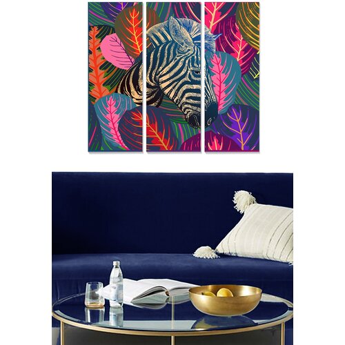 Wallity MDF1262311195 multicolor decorative mdf painting (3 pieces) Cene