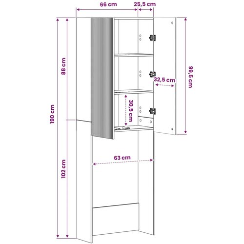  Kabinetska WC ARNHEM Hrast artisan 66 x 25 5 x 190 cm - Hrast artisan Slike