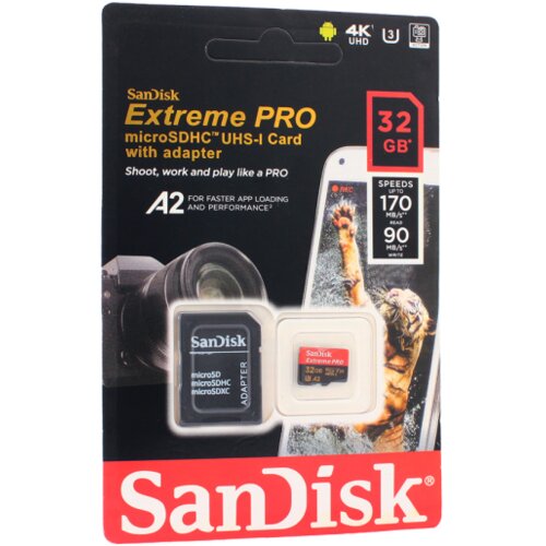 San Disk Mem. Kartica SDHC 32GB Extreme PRO 4K UHD V30 sa adapterom ZJ CN Cene