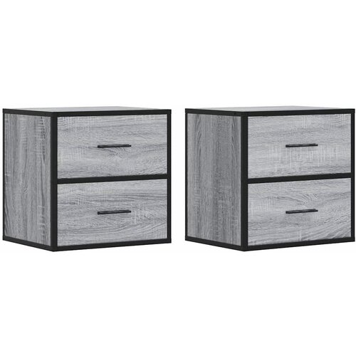 Maison Chic Stenski Dvo delni komplet Nočne omarice - Nočne mize siva sonoma 40x31x39,5 cm, (21689280) Cene