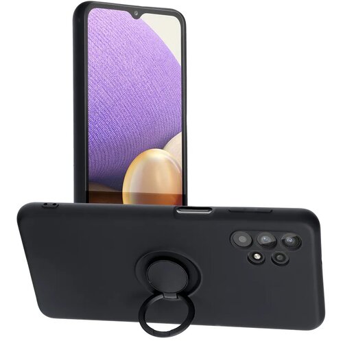  Gumijasti / gel etui Silicone Ring za Samsung Galaxy A34 - črni Slike