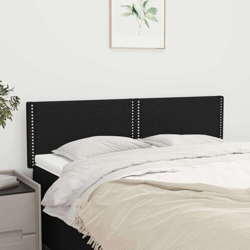  Uzglavlja 2 kom crna 72 x 5 x 78/88 cm od tkanine Slike