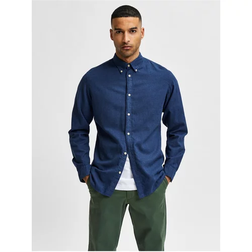 Selected Homme Blue Men's Flannel Shirt Slim Flannel - Men