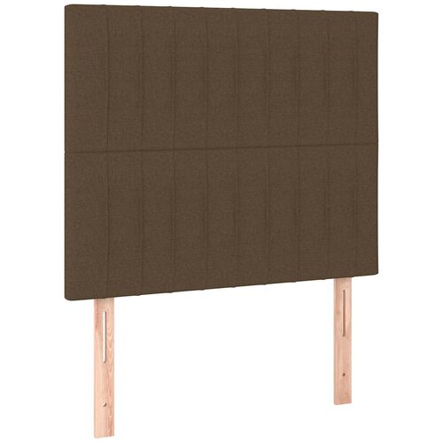  Krevet s oprugama i madracem tamnosmeđi 90 x 190 cm od tkanine Slike