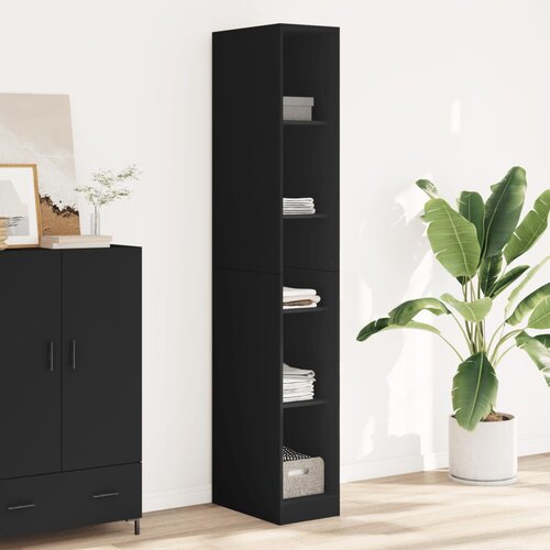 The Living Store Garderobna omara črna 30x50x200 cm inženirski les - Garderobna Omara, (21428437) Slike