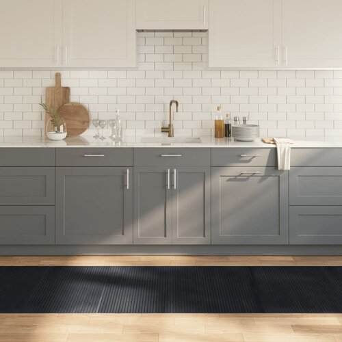 VidaXL Tepih pravokutni crni 80 x 300 cm od bambusa Slike