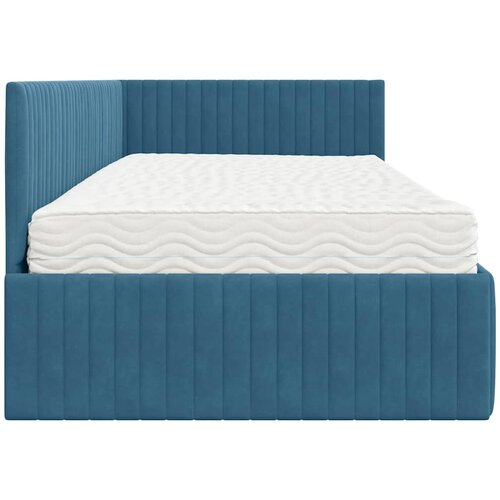  Kutni krevetni okvir s madracem 2 kom. Plava 100 x 200 cm Slike