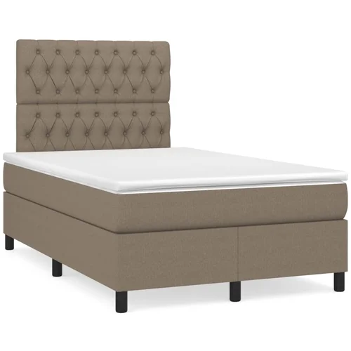  The Living Store Box spring postelja z vzmetnico LED taupe 120x190 cm blago - Box Spring Postelja, (21498072)