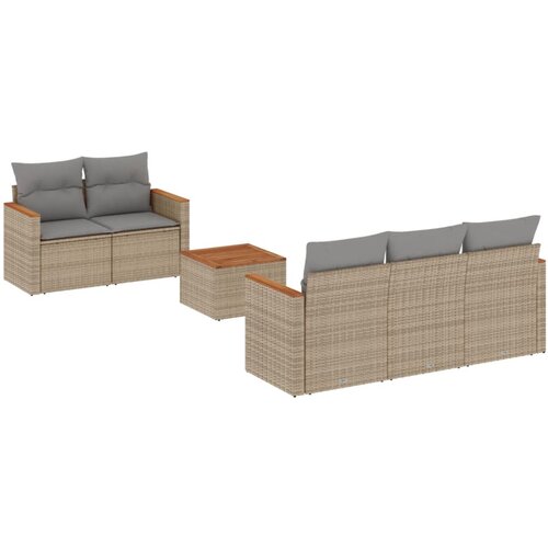  6-dijelni set vrtnih sofa od poliratana s jastucima Slike