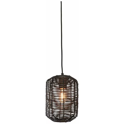 Good&Mojo Crna viseća svjetiljka sa sjenilom od ratana ø 18 cm Tanami –