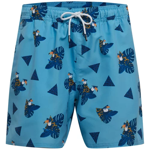 Oakley Surferske kupaće hlače 'TOUCAN TROPICS' plava / nebesko plava / narančasta