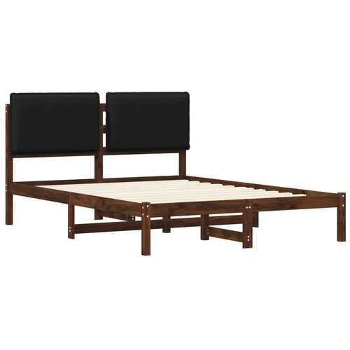  Krevetni okvir s tapiciranim uzglavljem Tamno smeđa i crna - tamno smeđa i crna 160 x 200 cm Slike