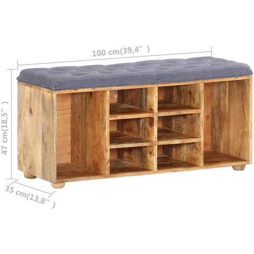  Klupa za hodnik 100 x 35 x 47 cm od masivnog drva manga Slike