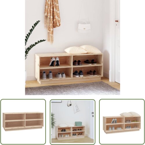 The Living Store Omarica za čevlje 110x34x45 cm trdna borovina - Omarica Za Čevlje, (21744705) Cene