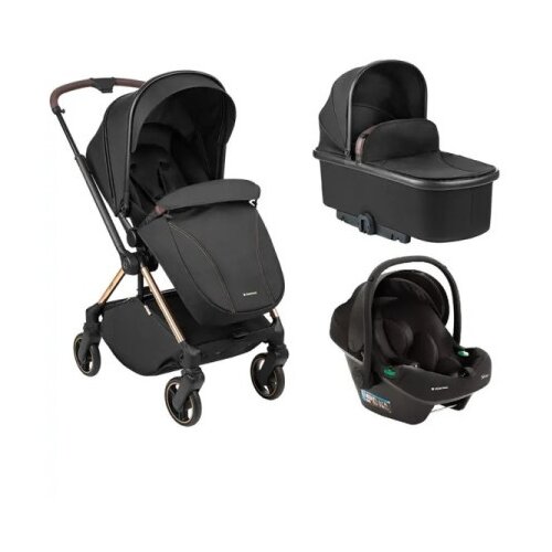 Kikka Boo Kolica Lanah 3in1 premium set sa autosedi&amp;scaron;tem I-Xtend I-size i tvrdom korpom Black ( KKB21147 XTSET ) Slike