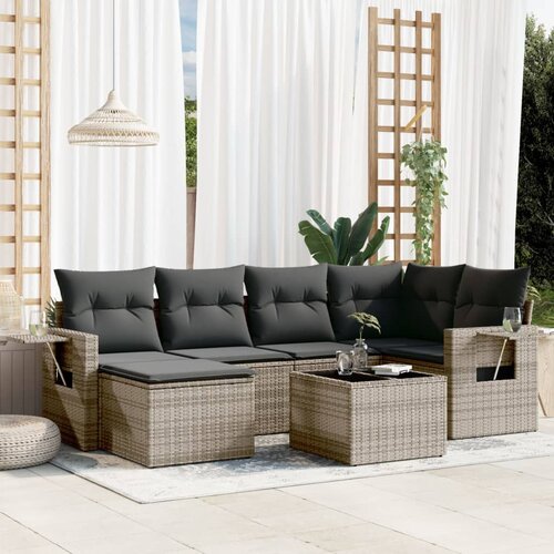 vidaXL 7-dijelni set vrtnih sofa sivi od poliratana Cijene