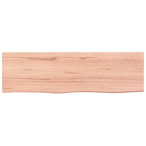 VidaXL Zidna polica svjetlosmeđa 100x30x2 cm od obrađene hrastovine Slike