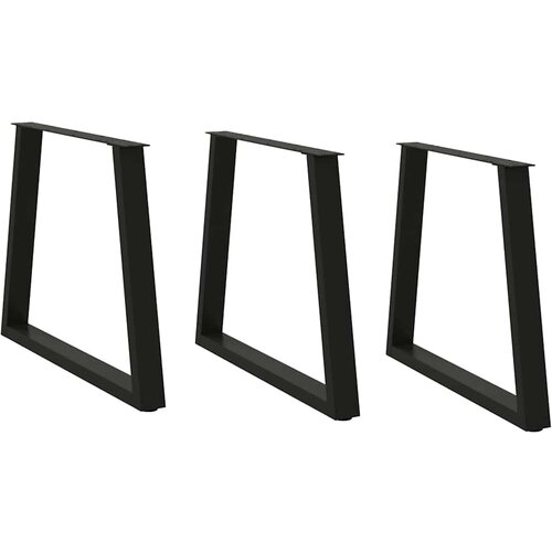  Noge za blagovaonski stol V-oblik 3 kom Crne 80 x (72-73,3) cm Čelik Cijene