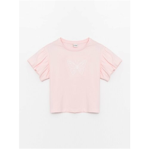 LC Waikiki Crew Neck Printed Short Sleeve Girl's T-Shirt Cene