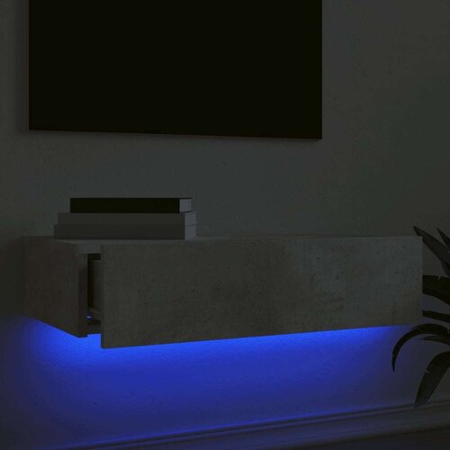 VidaXL TV ormarić s LED svjetlima siva boja betona 60 x 35 x 15 5 cm Slike