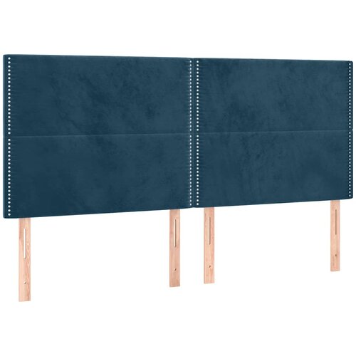  LED uzglavlje tamnoplavo 200x5x118/128 cm od tkanine Slike