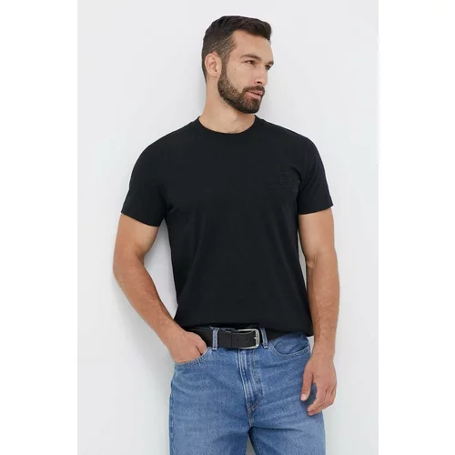 Gant Bombažna kratka majica črna barva