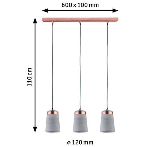 PAULMANN 79626 - Luster na sajli NEORDIC STIG, 3xE27/20W, 230V Slike