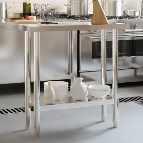 vidaXL Kuhinjska delovna miza 82,5x30x85 cm nerjaveče jeklo